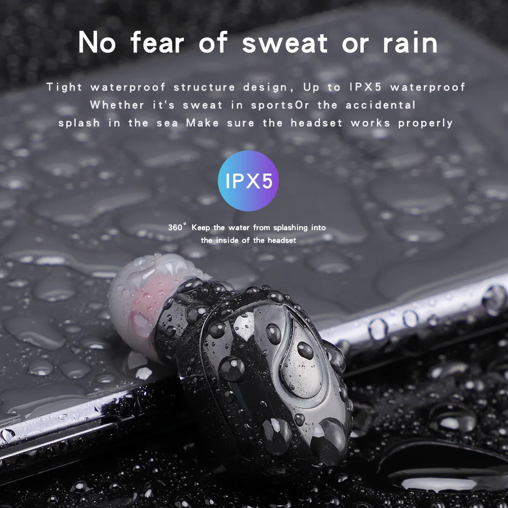 Ubeamer I9MINI Беспроводная bluetooth-гарнитура с сенсорной клавишей шумоподавление Водонепроницаемая пота