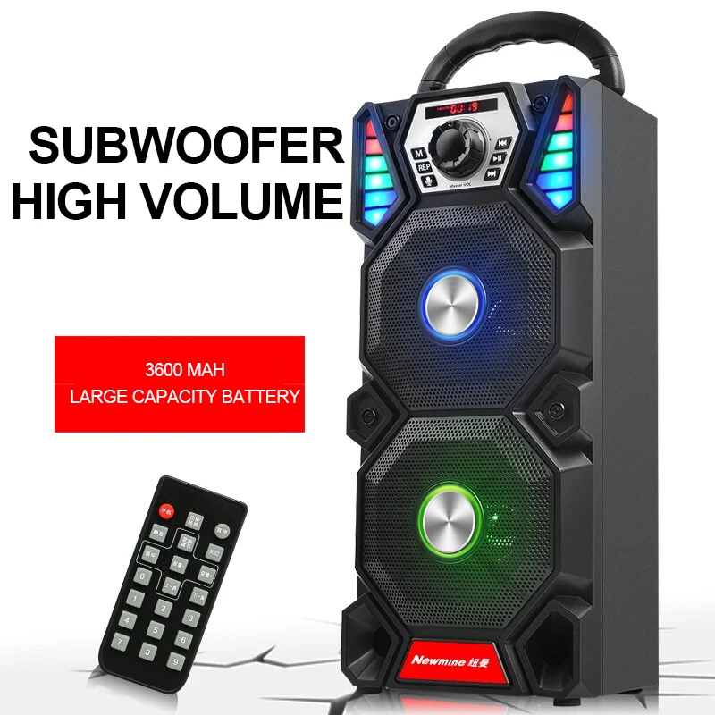 Newmine A1 открытый светодиодный светильник Bluetooth динамик беспроводная Поддержка TF карта FM микрофон квадратные вечерние тяга KTV портативный сабвуфер