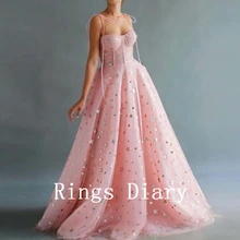 Арабские розовые вечерние платья из тюля обтягивающее на бретельках мусульманские платья для выпускного вечера Саудовская Аравия Vestidos De Festa индивидуальный заказ