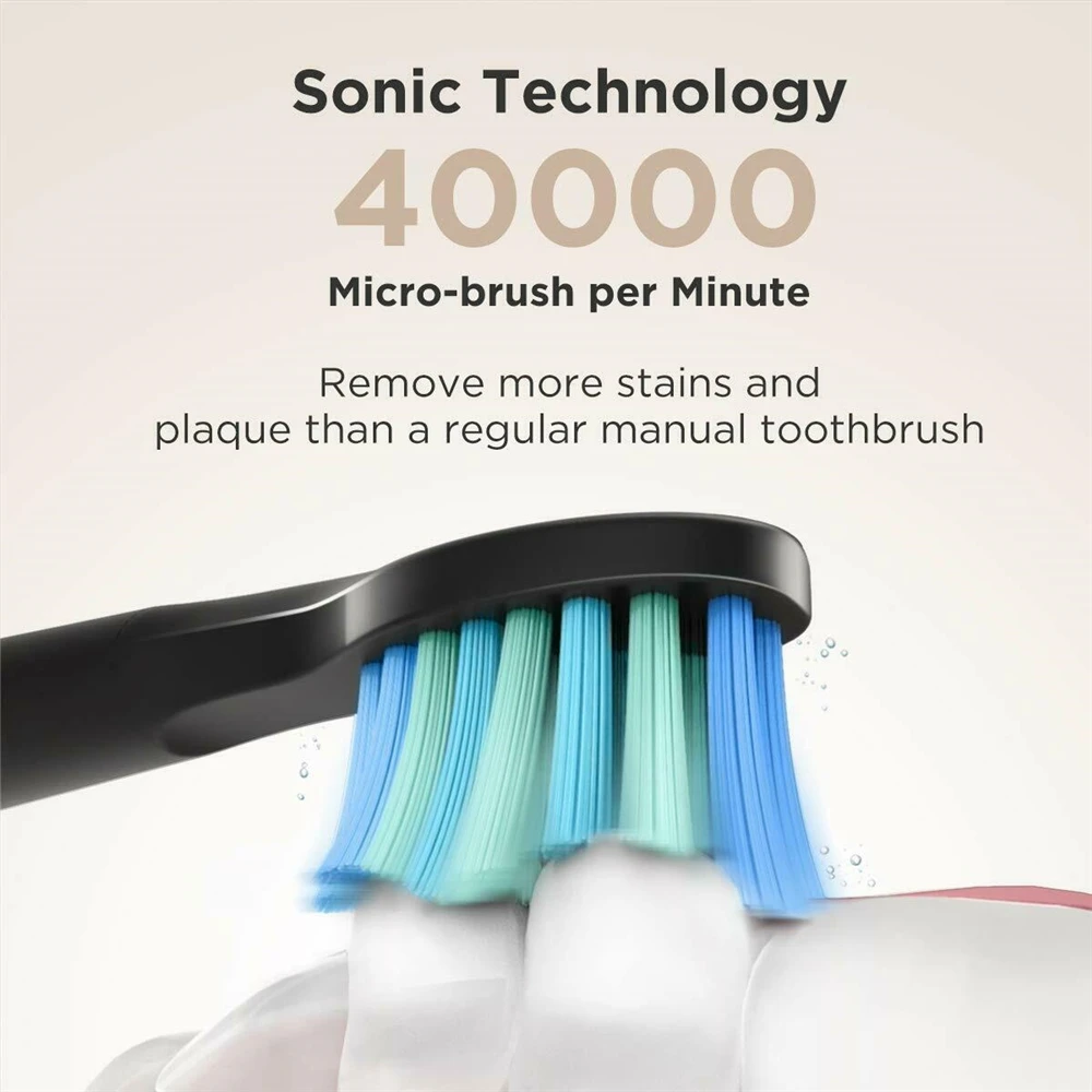 Fairywill Electric Sonic Toothbrush 5 Modes Replacement Heads Waterproof Rechargeable Powerful Cleaning Soft Heads Toothbrush electric toothbrush