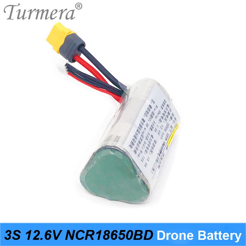 Turmera 3S RC перезаряжаемая литиевая батарея 3S 10,8 V 12,6 V NCR18650BD 3200mAh 10A для радиоуправляемый самолет, Квадрокоптер, лодка 12,6 V 10,8 V LiPo 3S