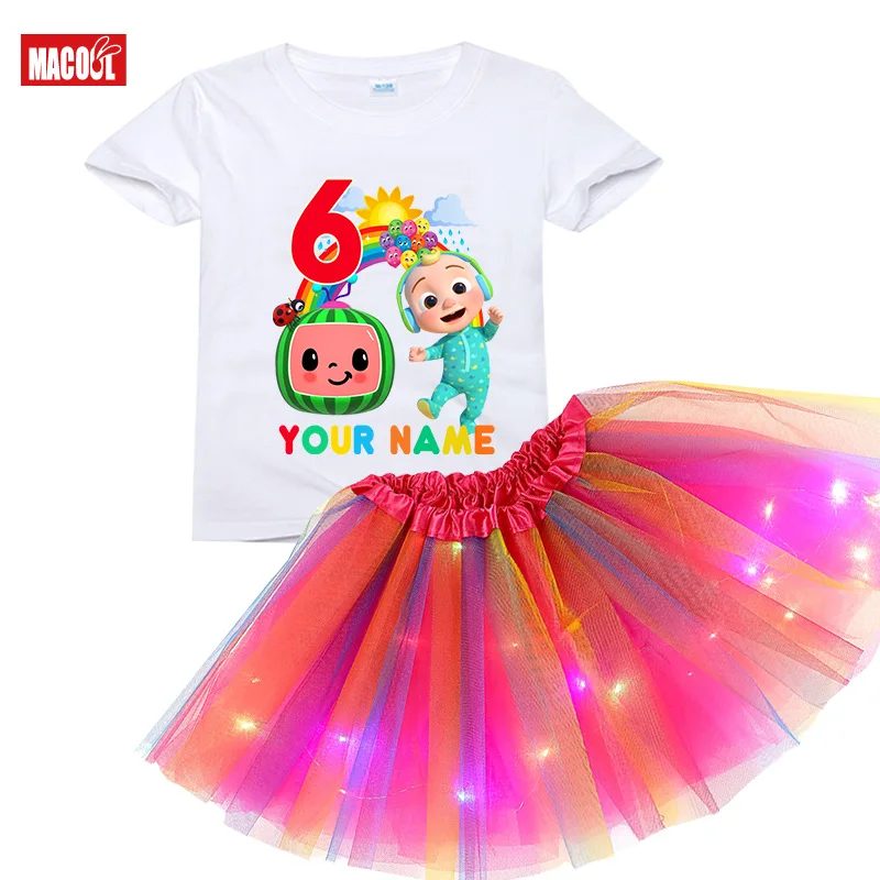 

Rainbow Tutu Skirt for Girls Kids Toddlers Baby Birthday Tshirt Dress Outfit Clothes Toddler Set Personalized Name Friend Party