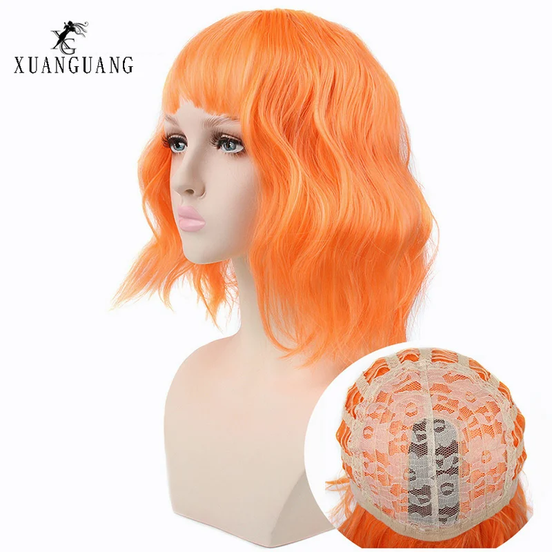 Синтетические парики фиолетового и черного цвета с челкой для модниц короткие