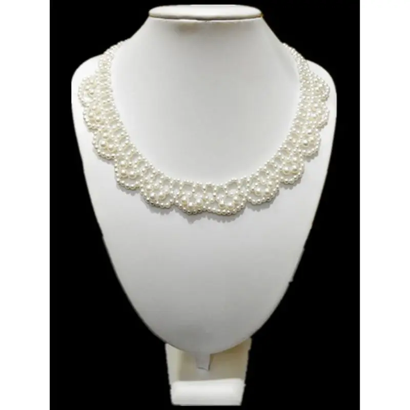 Этническое массивное Тканое ожерелье волнистый искусственный жемчуг бусы кулон