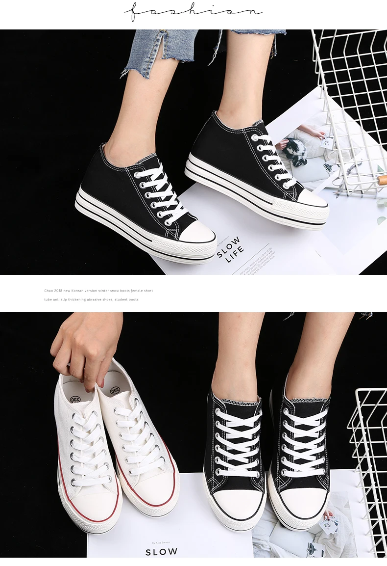 Новинка года; женская парусиновая обувь на скрытой платформе; уличные ...