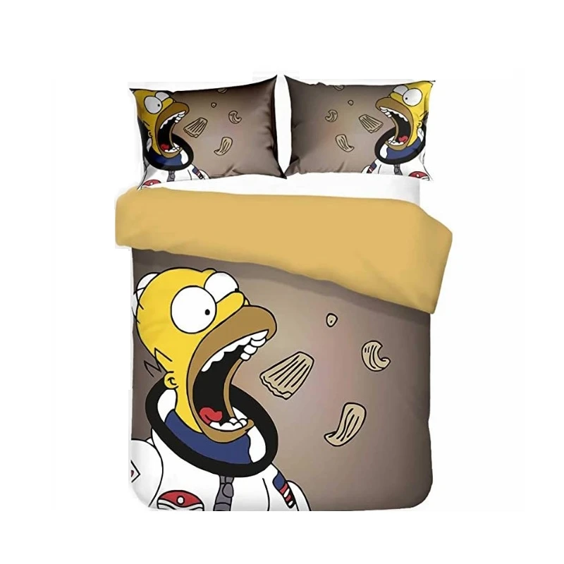 Simpsons Family 3D Cartoon Duvet Cover Pillowcases Set Twin Full Queen King Size Bedding Set Bed Linen Bedclothes Home Textile