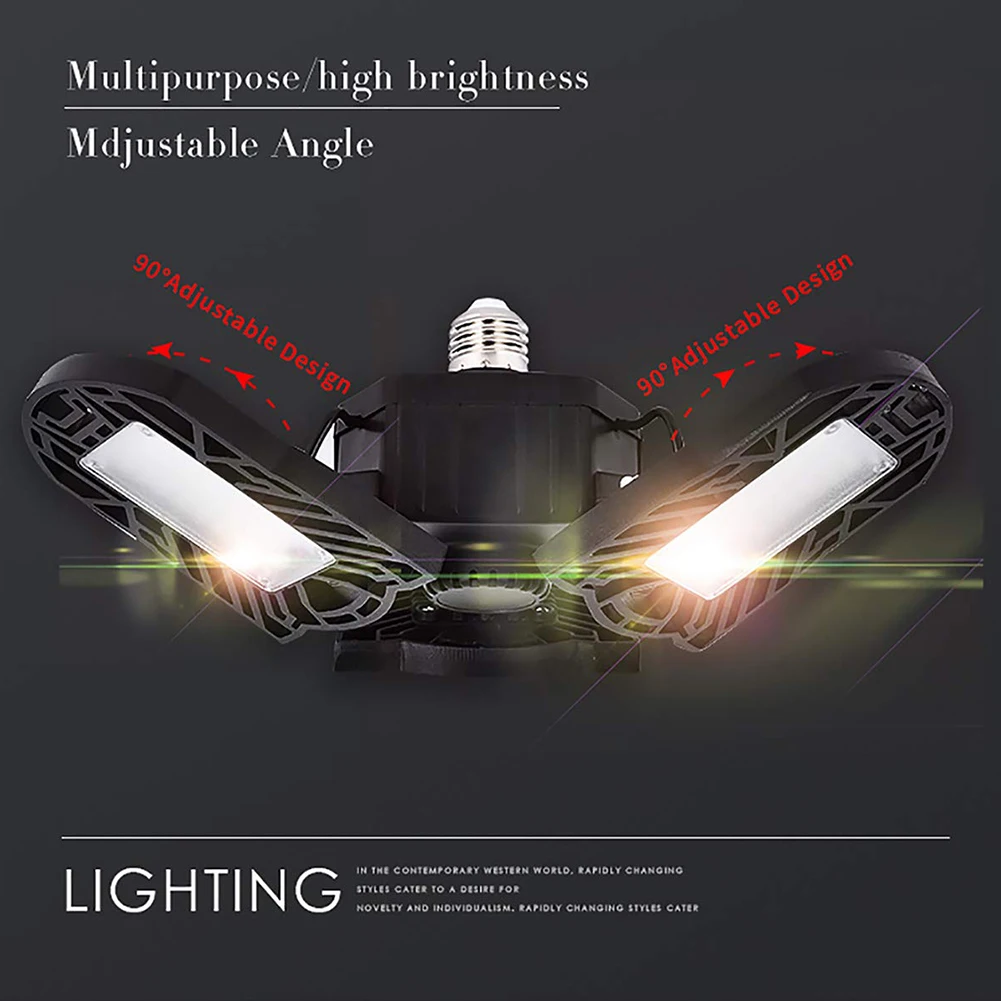 Taller E26 60W LED Garage Light Lighting Industrial Lamp Waterproof IP65 Deformation Ceiling Light for Workshop Warehouse Lamp