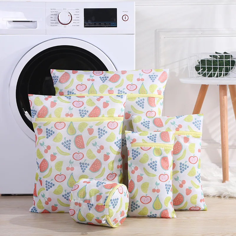 

Fine Mesh Thick Laundry Bag Printed Bra Underwear Washing Machine Protective Laundry Bag 5 Pieces Laundry Bag