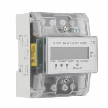 

LCD Three-phase Meter 4 Wire Electric Meter High Precision for DIN Rail 3x230 400V TN88