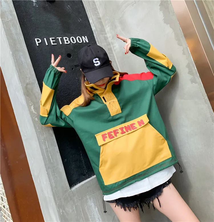 5616 куртка-бомбер с разрезом, свободная, Harajuku, уличная одежда, длинное пальто размера плюс, ветровка, пальто, хип-хоп куртки для женщин