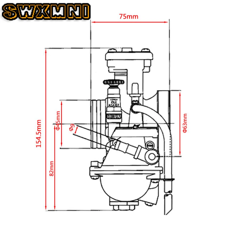 Новый карбюратор PWM 40 мм для мотоцикла 125cc 250cc 2T 4T гоночный pwm40 с силовым
