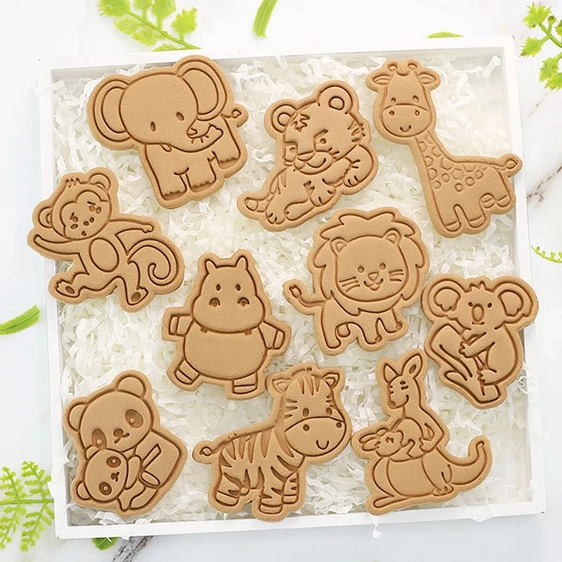 動物の形をしたクッキー型 創造的な漫画 かわいい動物 ライオン キリン 象 カバ キッチン クッキーカッター ベーキング クッキー 道具 Aliexpress