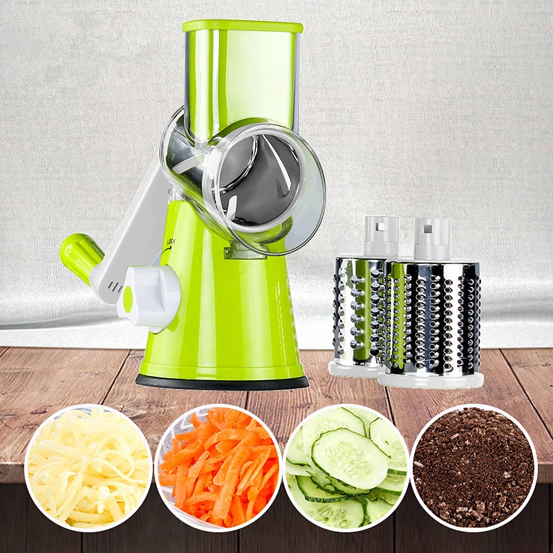 Ручная овощерезка Настольный барабан круглый мандолин слайсер лук картофеля
