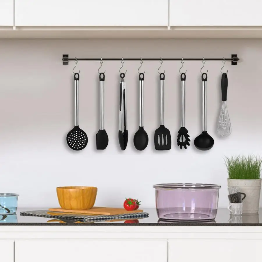 

Cooking Tool Sets 8pcs Silicone Heat Resistant Non-stick Kitchen Spatula Spoon Cooking Baking Utensils kitchen Tools