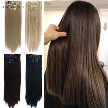 

XUANGUANG Fashion hair receiving piece Straight hair Long hair Hair Extensions Synthetic chemical fiber