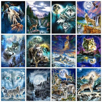 

AZQSD Diamond Painting Full Square Wolf Animal Diamond Embroidery Sale 5d Diy Handmade Home Decor Gift Picture Of Rhinestones