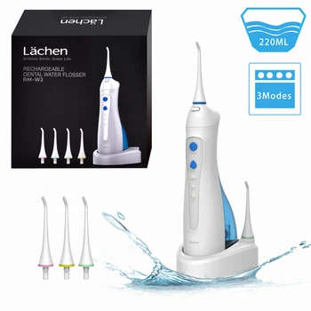 

Lachen Oral Irrigator USB Rechargeable Water Flosser Portable Dental Water Jet 220ML Water Tank Waterproof Teeth Cleaner Adults