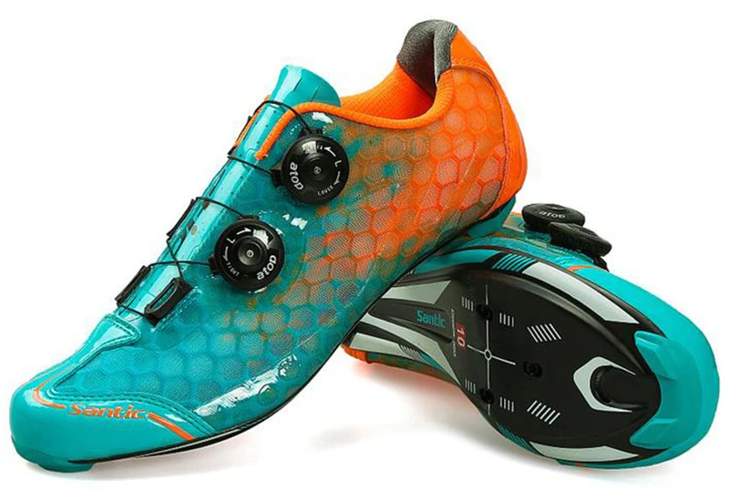 SANTIC ALPHA Road Shoes Vent углеродистая дорожная обувь дорожная дышащая обувь с замком обувь для велоспорта гоночная команда обувь для верховой езды