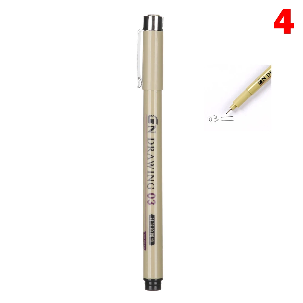 0.3 Pigment Liner чернила художественный маркер ручка-перо 0,05 0,1 0,2 0,3 0,4 0,5 0,8 разных перьями черного ручной росписью эскизов ручки-щетки - Цвет: 0.3