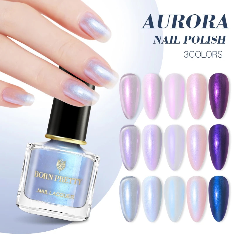 1 бутылка лак для ногтей BORN PRETTY Auroras Быстросохнущий Блестящий с блестками стойкий