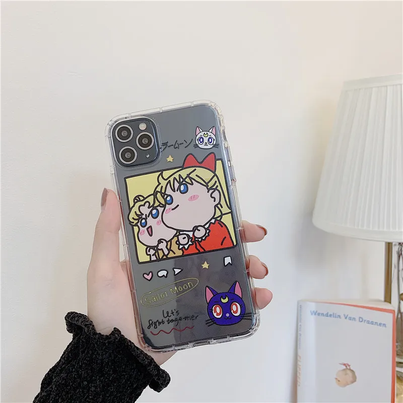 Сейлор Мун Прозрачный чехол для телефона для iphoe X XR XS Max чехол для iphone7 8 plus 11 11Pro Max чехол милый мультяшный мягкий чехол s Capa