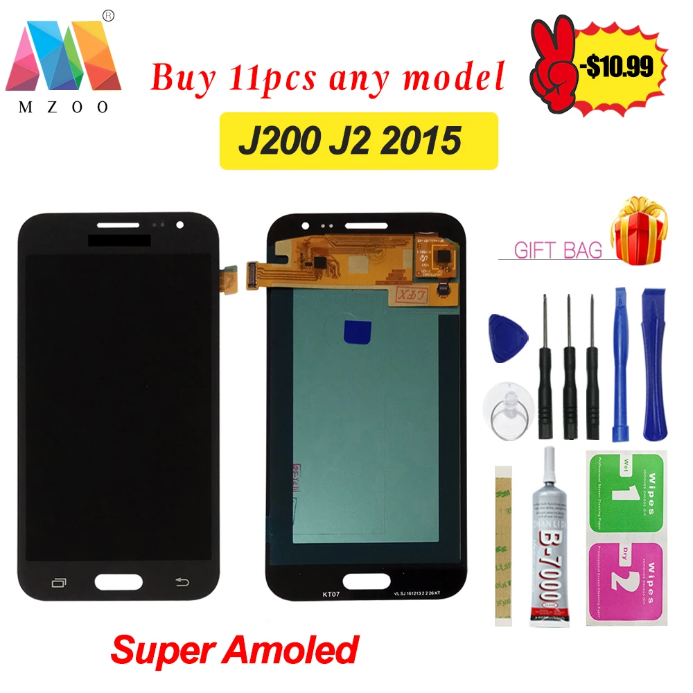 

100% Test Super Amoled High Quickly For Samsung Galaxy J2 2015 J200 J200F J200H SM-J200 LCD Display With Touch Screen