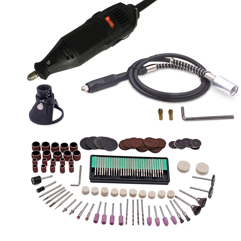 

Best 130W 37000Rpm Mini Drill Electric Grinder Multi-Functional Rotary Tool with 119Pcs Kit for Dremel Around-The-House and Craf