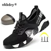 2022 New Men Steel Nose Safety Work Shoes grid Lightweight Breathable Women Casual Sneaker Prevent piercing Protective boots 48 ► Photo 3/6