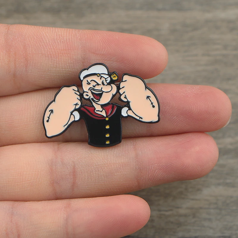 K363 аниме Popeye булавки крутые металлические брошки и шпильки эмалированная булавка для женщин Мужская булавка для лацкана значок для рюкзака брошь воротник ювелирные изделия