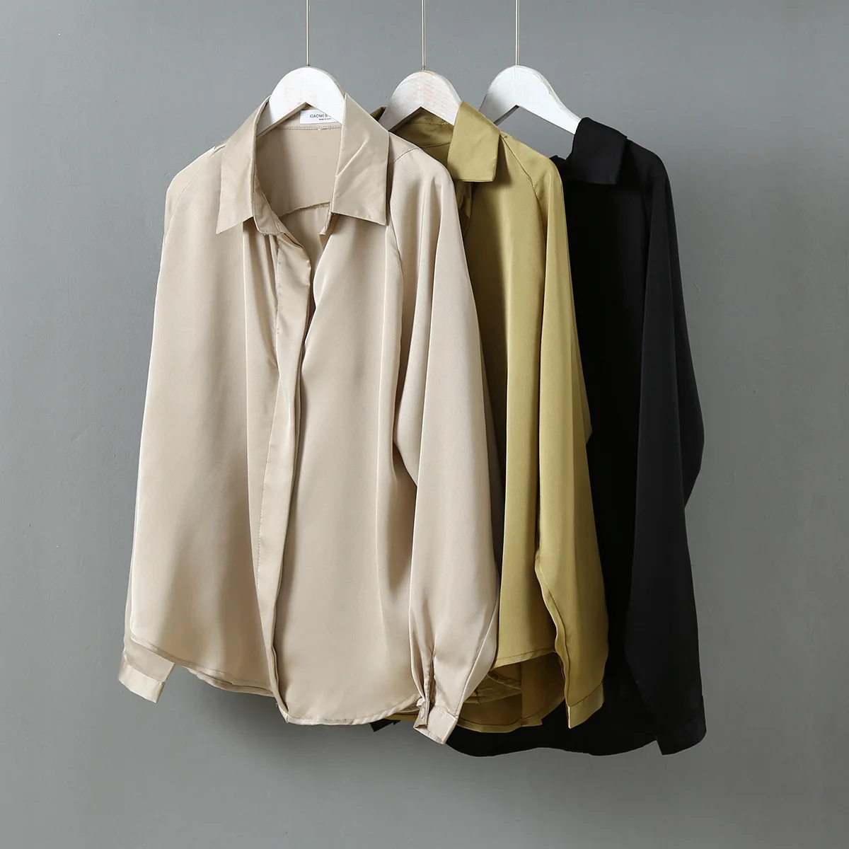 

Elegant Poplin Blouse Shirt Women Long Sleeve Oversized Loose Black Blouse Female Autumn Winter Tops Lady Work Wear Density