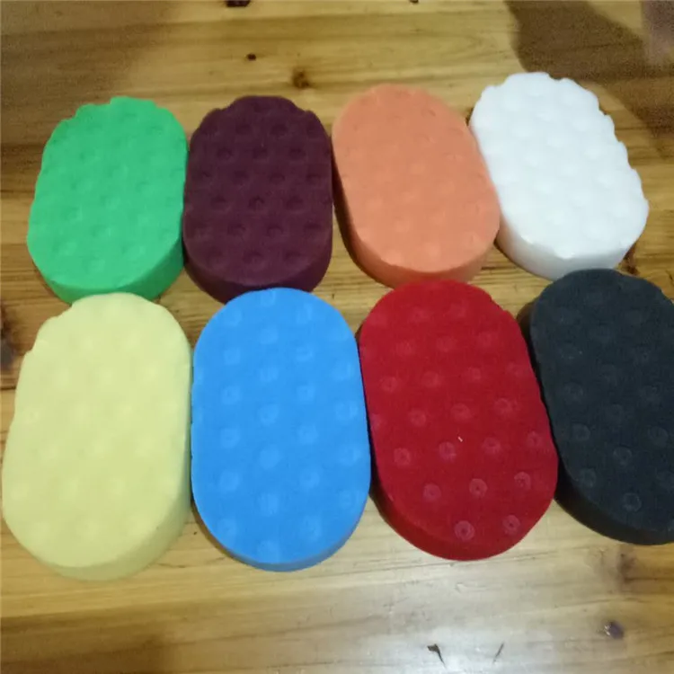 Manufacturers Direct Selling Hexagonal Hand Waxing Sponge Wipe a Car Sponge Roundel Polishing Sponge round Car Beauty Sponge Fla