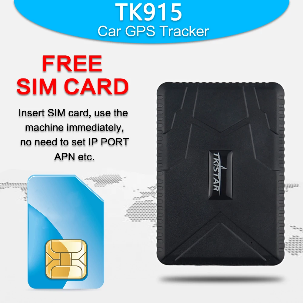 Rastreador GPS TK915 para vehículo, localizador GPS resistente al agua, dispositivo de seguimiento de coche de imán fuerte con aplicación gratuita de larga duración en espera de 10000mah