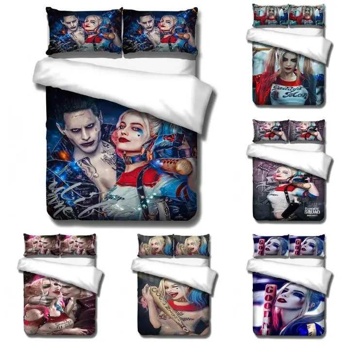 Juegos de cama Quinn para niños y adultos, funda de cama con dibujos animados, funda de edredón, funda de almohada, juegos de 2 a 3 piezas