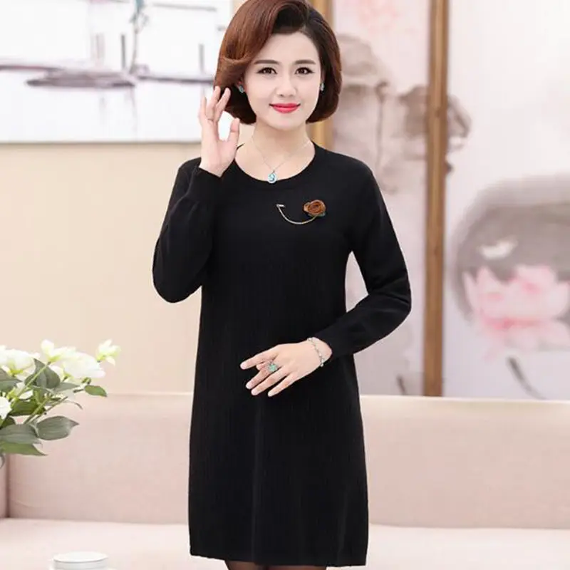 black sweaters Весна/осень, женские свитера, компьютерная вязка, свитшоты, пуловеры для женщин, высокая эластичность, одежда с круглым вырезом, Свитера для беременных - Цвет: black sweaters