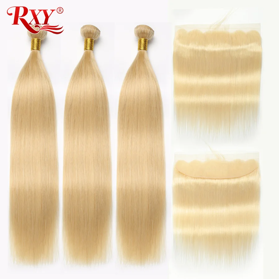 613-Bundles-With-Frontal-Peruvian-Hair-Blonde-
