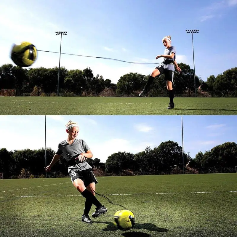 Adjustable Football Kick Trainer Soccer Ball Children Practice Solo Aid Assistance Waist Belt Control Skill Training Band XA32L football training belt
