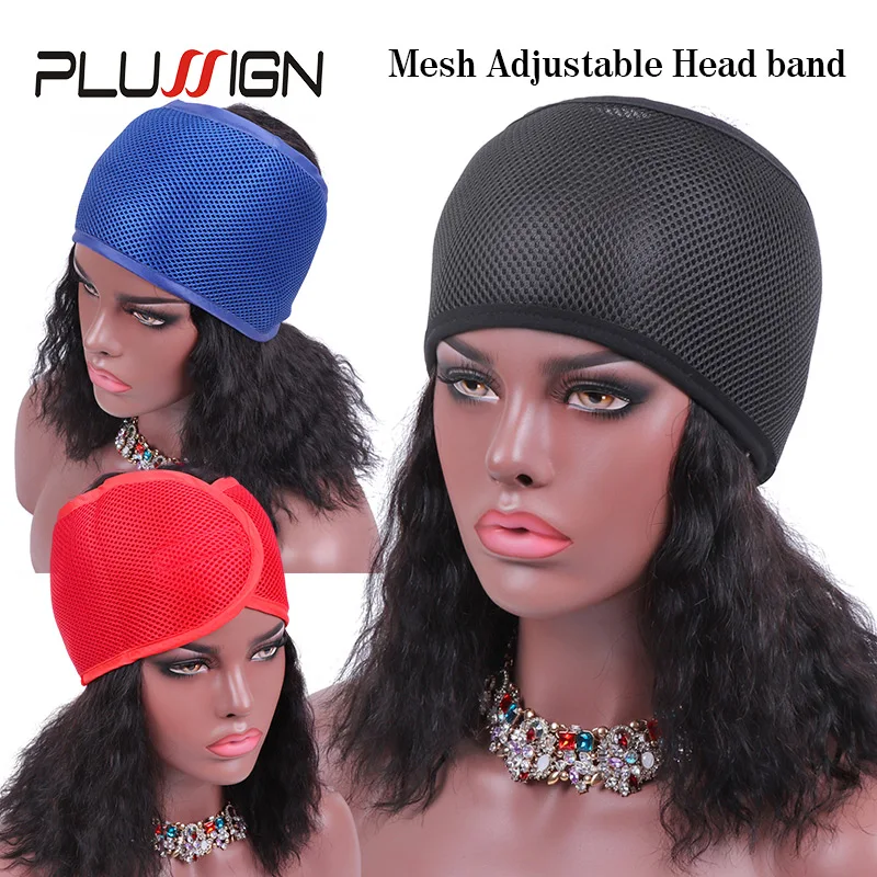

Plussign New Mesh Wrap Band For Hair Closure Adjustable Big Hole Breathabel Headband Wide Design Comfortable Non Slip Hair Band