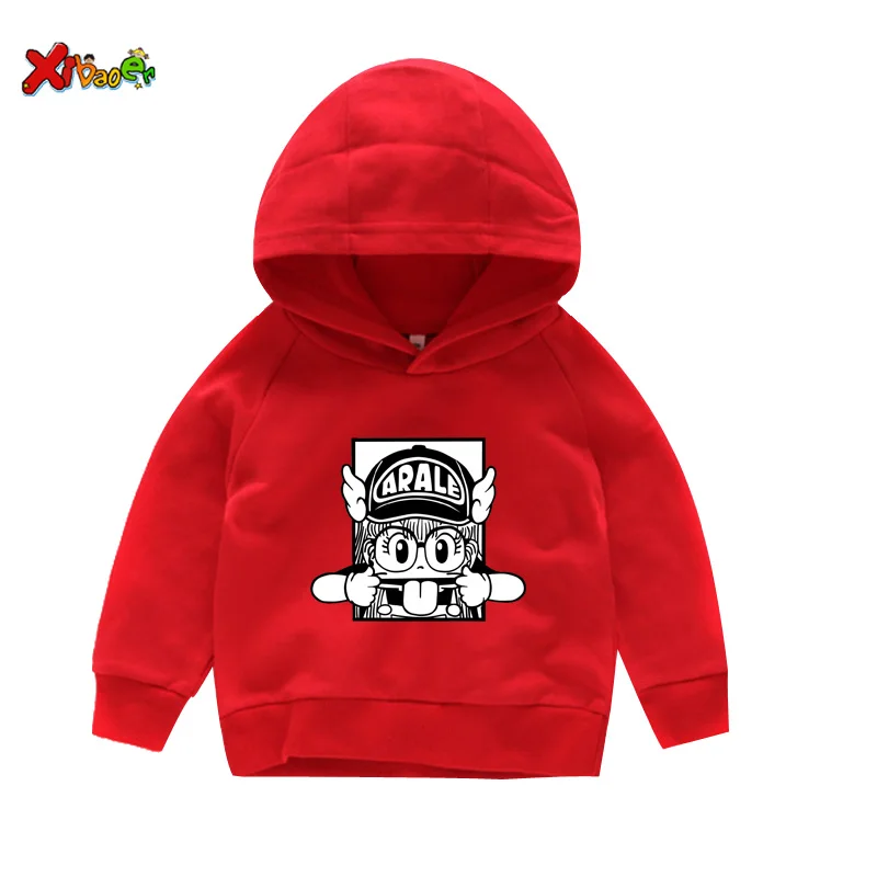 Толстовки с капюшоном для маленьких девочек модная футболка arale, свитер г. Новая милая детская одежда с длинными рукавами на зиму, весну и осень, размер 4 t
