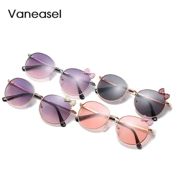 

Hot sale fashion high quality children round frame metal sunglasses custom bow glasses