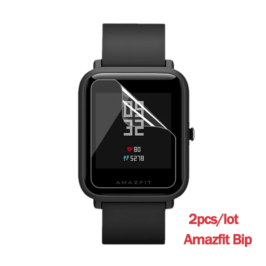 Прозрачная защитная пленка для часов, 2 шт. для Xiaomi Huami Amazfit Bip GTS GTR 42/47 Pace, мягкая защитная пленка из ТПУ на весь экран - Цвет: For amazfit Bip
