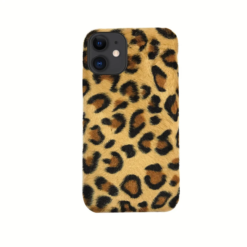 Для iPhone 11 Pro X Xr Xs Max 8 7 6S 6 Plus чехол Теплый леопардовый мягкий плюшевый пушистый мех ТПУ Гибкая задняя чехол для iPhone 5 5S se