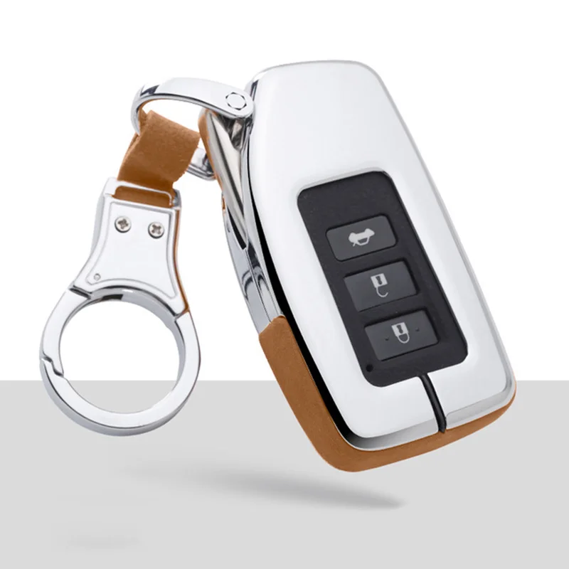 A-brown keychain1 Чехол для автомобильных ключей, защитная оболочка для Lexus LS 500 LS500h UX250 GS350 ES350 NX, брелок из цинкового сплава, аксессуары, защитная крышка - Название цвета: A-brown keychain1