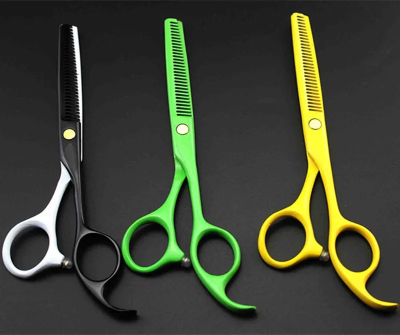 Professionelle Japan 440c 5,5 ''Farbe haar schere set haarschnitt scissor verdünnung barber makas schneiden scheren friseur schere – Detail 6