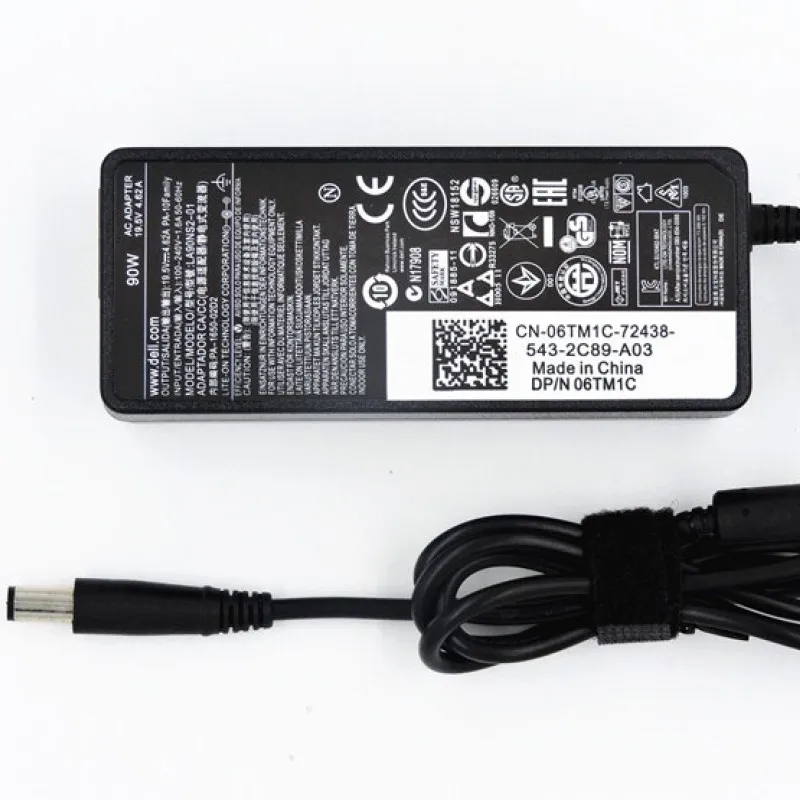 19,5 V 4.62A 90W адаптер переменного тока для DELL Latitude D505 D510 D800 D810 D820 E5530, E5400, E6500, M70 источник питания для ноутбука
