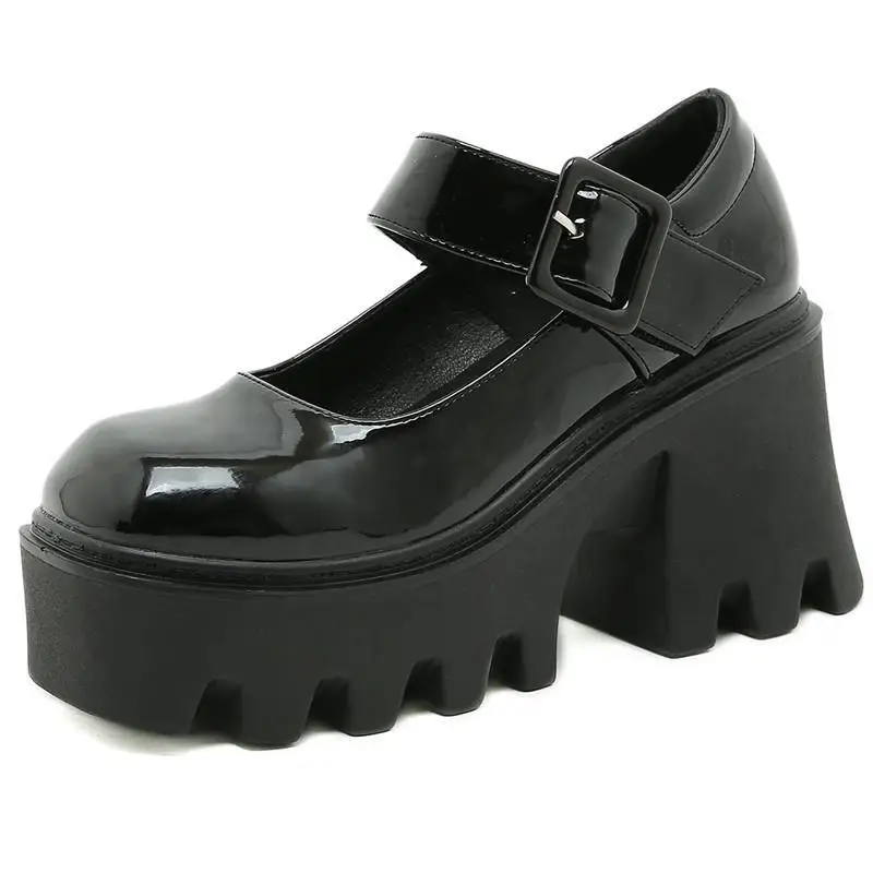 Женские туфли мэри джейн на платформе новинка 2021 лакированные кожаные в