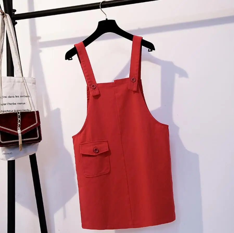 

Plus size 5xl Denim Dress Women 2020 spring Summer casual Strap Suspender Jeans Dresses Overall Mini Sundress r782