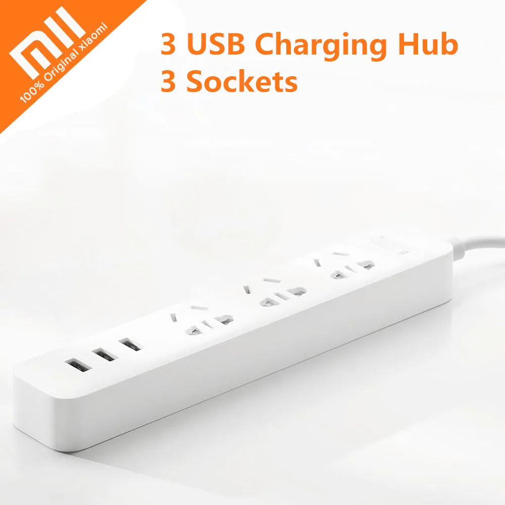 Оригинальный Xiaomi Домашний Электронный силовой разъем для быстрой зарядки 3 USB +