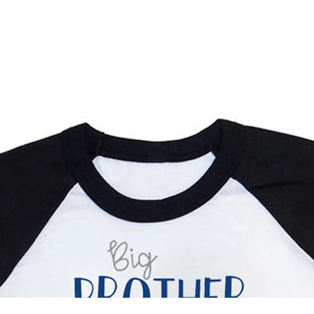 Футболка для маленьких девочек и мальчиков; топы с надписью «brother»; футболка; комплект одежды с длинными рукавами; футболка с рисунком акулы; детская футболка белого цвета