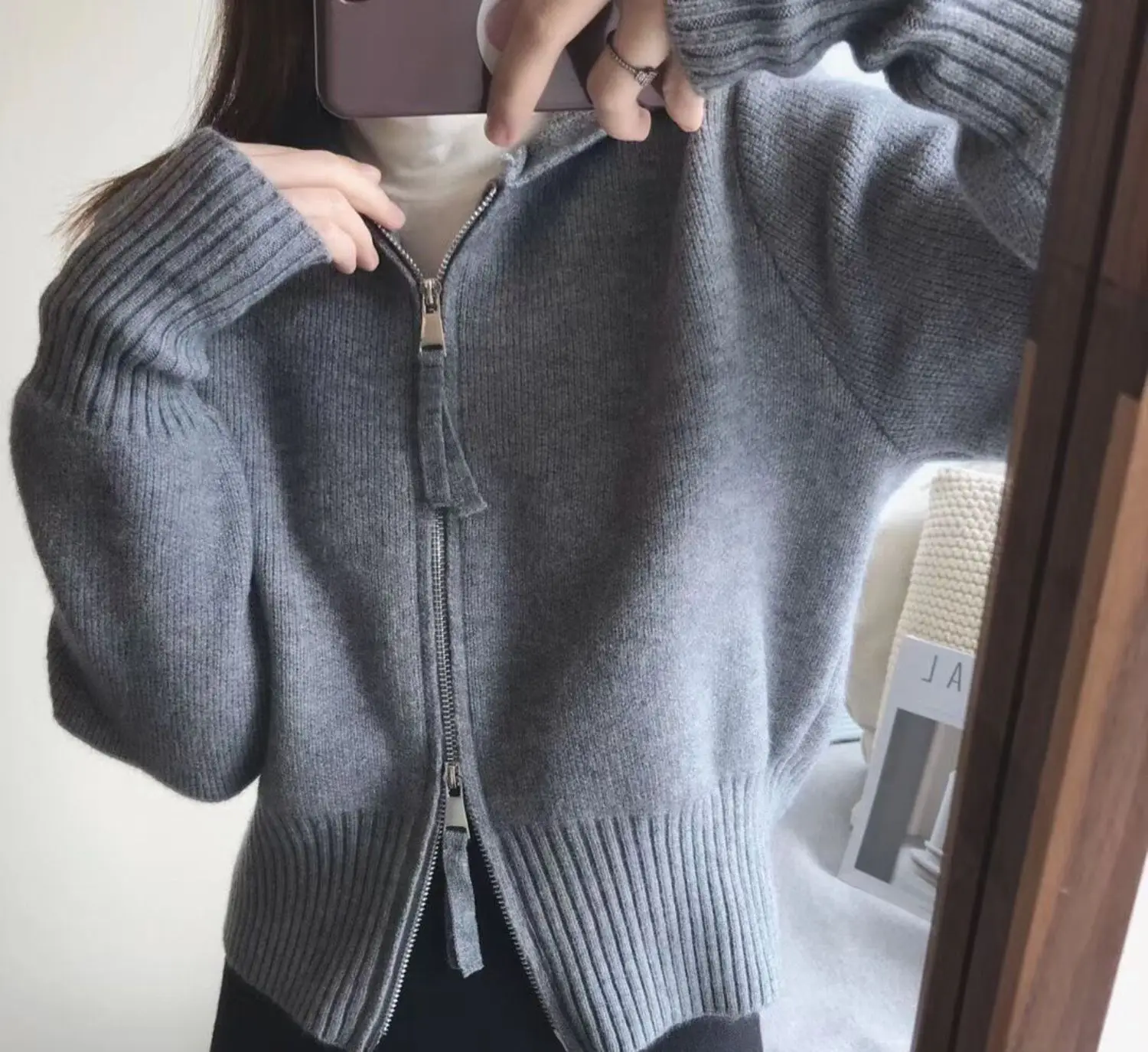 2021 Autumn Winter Women's Sweaters Zipper Coat Jacket Short Cardigans Zipper Hooded Knitted Korean Lady Top Outerwear Clothes