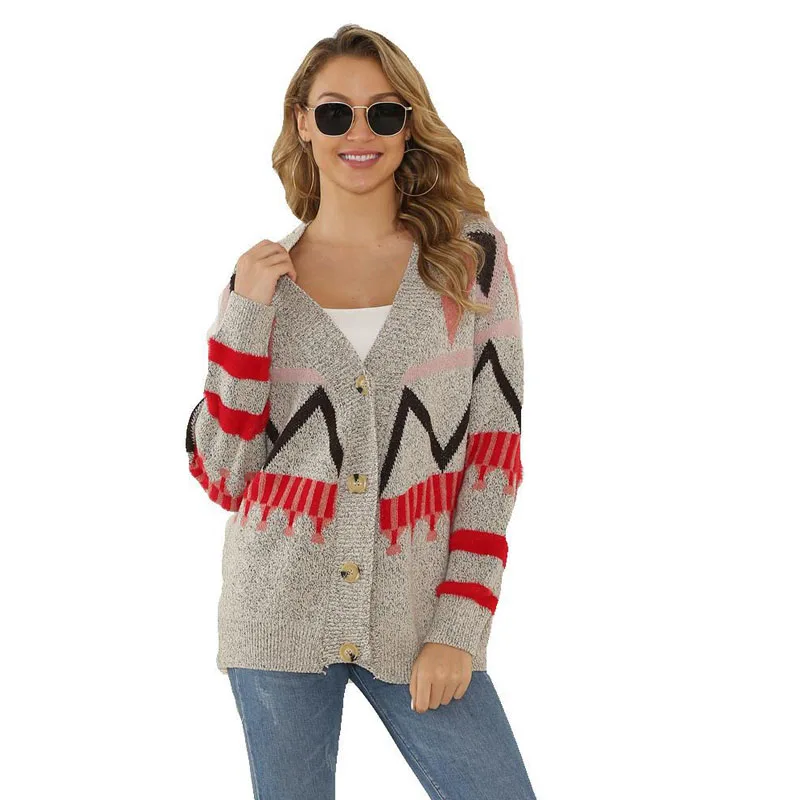 #^Special Price BKMGC Thick Knit Button Cardigan Ladies Winter Clothes Casual Loose Fashionable Warm Plaid Chunky Single Breasted Knitted Coat